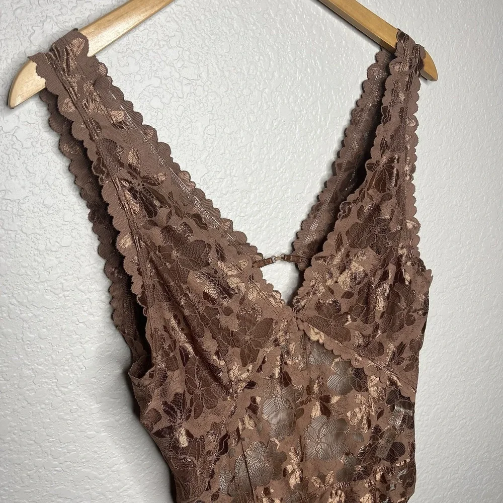 NWT NEW $98 Free People Dream‎ Of Me Darling Cocoa Brown Bodysuit Size L